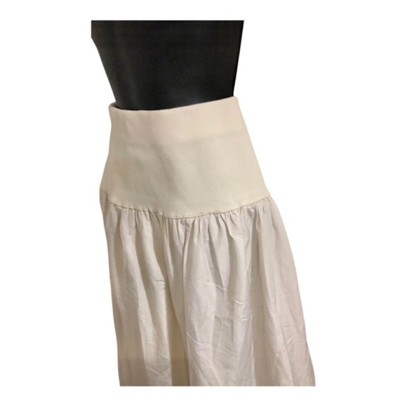 Cream puffy balloon bubble hem knit waist midi skirt size medium new - Picture 13 of 15